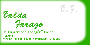 balda farago business card